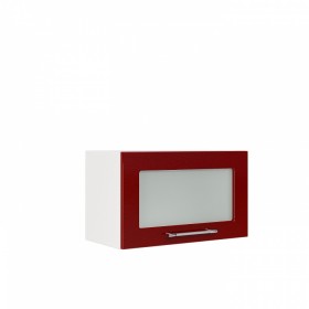 Бруклин ШВГС 600 Шкаф верхний горизонтальный со стеклом (Бетон белый/корпус Белый) в Юрге - yurga.katalogmebeli.com | фото