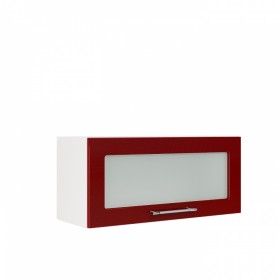 Бруклин ШВГС 800 Шкаф верхний горизонтальный со стеклом (Бетон белый/корпус Белый) в Юрге - yurga.katalogmebeli.com | фото