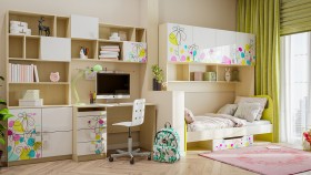 Детская комната Флёр (Белый/корпус Клен) в Юрге - yurga.katalogmebeli.com | фото
