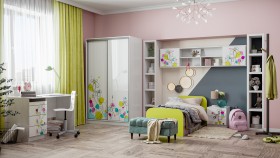 Детская комната Флер (Белый/корпус Выбеленное дерево) в Юрге - yurga.katalogmebeli.com | фото