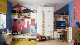 Детская комната Клаксон без машинок (Белый/корпус Клен) в Юрге - yurga.katalogmebeli.com | фото
