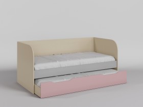 Диван-кровать Грэйси (Розовый/Серый/корпус Клен) в Юрге - yurga.katalogmebeli.com | фото