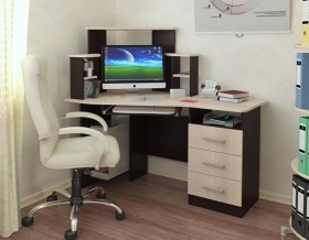 Компьютерный стол Каспер (венге/лоредо) в Юрге - yurga.katalogmebeli.com | фото