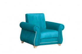 Кресло для отдыха "Порто" (велюр киви бирюза / микровельвет крем) в Юрге - yurga.katalogmebeli.com | фото 1