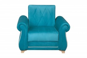 Кресло для отдыха "Порто" (велюр киви бирюза / микровельвет крем) в Юрге - yurga.katalogmebeli.com | фото 3