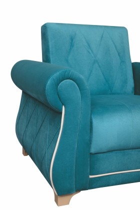 Кресло для отдыха "Порто" (велюр киви бирюза / микровельвет крем) в Юрге - yurga.katalogmebeli.com | фото 5