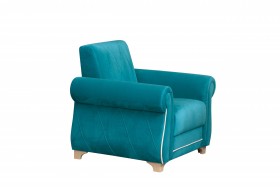 Кресло для отдыха "Порто" (велюр киви бирюза / микровельвет крем) в Юрге - yurga.katalogmebeli.com | фото 7