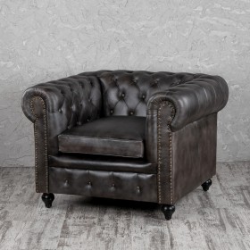 Кресло кожаное Лофт Честер (акация) в Юрге - yurga.katalogmebeli.com | фото