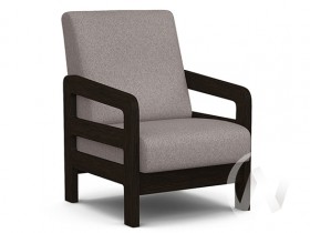 Кресло отдыха Вега-34 (венге лак/UNO ROSY-GREY) в Юрге - yurga.katalogmebeli.com | фото