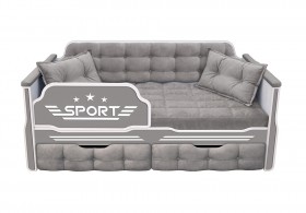 Кровать 160 серии Спорт 2 ящика 45 Серый (подушки) в Юрге - yurga.katalogmebeli.com | фото