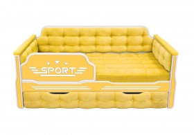 Кровать 170 серии Спорт 1 ящик 74 Жёлтый (мягкие боковые накладки) в Юрге - yurga.katalogmebeli.com | фото
