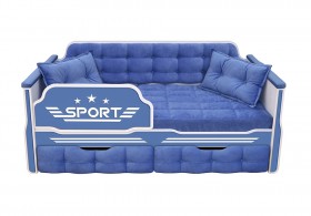 Кровать 170 серии Спорт 2 ящика 85 Синий (подушки) в Юрге - yurga.katalogmebeli.com | фото