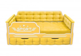 Кровать 180 серии Спорт 2 ящика 74 Жёлтый (мягкие боковые накладки) в Юрге - yurga.katalogmebeli.com | фото