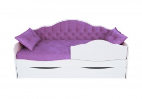 Кровать 190 серии Иллюзия Лайт 1 ящик 32 Фиолетовый (подушки) в Юрге - yurga.katalogmebeli.com | фото