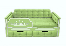 Кровать 190 серии Спорт 2 ящика 81 Фисташка (мягкие боковые накладки) в Юрге - yurga.katalogmebeli.com | фото