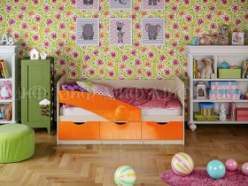 Кровать Бабочки 1,6м (Оранжевый металлик) в Юрге - yurga.katalogmebeli.com | фото