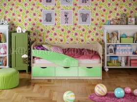 Кровать Бабочки 2,0м (Салатовый металлик) в Юрге - yurga.katalogmebeli.com | фото
