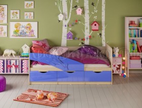 Кровать детская 1,6м Дельфин (Синий металлик) в Юрге - yurga.katalogmebeli.com | фото