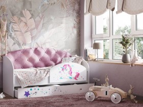 Кровать детская Звездочка Белый/Розовый в Юрге - yurga.katalogmebeli.com | фото