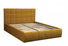 Кровать "Диана" ш. 1400 (Н=1010мм) (жаккард горчица) в Юрге - yurga.katalogmebeli.com | фото