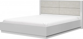 Кровать двойная 1600х2000 Вива (Белый/Белый глянец/Платина) в Юрге - yurga.katalogmebeli.com | фото