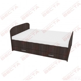 Кровать двухспальная ЛДСП 1600 с ящиками Венге в Юрге - yurga.katalogmebeli.com | фото