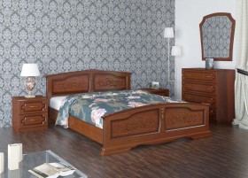 Кровать Елена из массива сосны 1200*2000 Орех в Юрге - yurga.katalogmebeli.com | фото