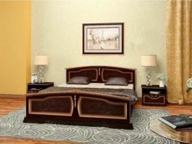 Кровать Елена из массива сосны 1600*2000 Орех Тёмный в Юрге - yurga.katalogmebeli.com | фото