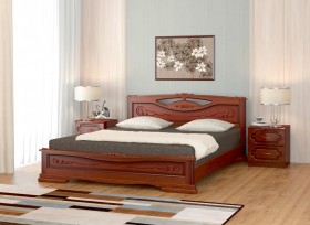 Кровать Карина-7 из массива сосны 1400*2000 Орех в Юрге - yurga.katalogmebeli.com | фото