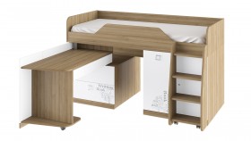 Кровать комбинированная «Оксфорд» (Ривьера/Белый с рисунком) в Юрге - yurga.katalogmebeli.com | фото 3
