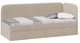 Кровать «Молли» с мягкой обивкой (900) тип 1 (Микровелюр Scandi Cream 03) в Юрге - yurga.katalogmebeli.com | фото