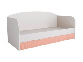 Кровать с ящиками ДКД 2000.1 Лавис (Белый софт/Персик софт/корпус Белый) в Юрге - yurga.katalogmebeli.com | фото