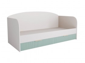 Кровать с ящиками ДКД 2000.1 Лавис (Белый софт/Зеленый софт/корпус Белый) в Юрге - yurga.katalogmebeli.com | фото