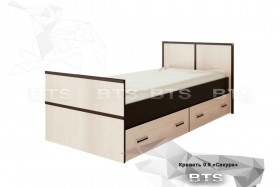 Кровать Сакура с настилом и ящиками 0,9 (Венге/Лоредо) в Юрге - yurga.katalogmebeli.com | фото 1