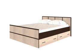 Кровать Сакура с настилом и ящиками 1,4 (Венге/Лоредо) в Юрге - yurga.katalogmebeli.com | фото