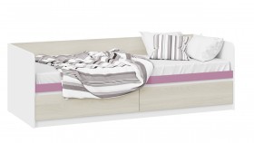 Кровать «Сканди» с 2 ящиками Дуб Гарден/Белый/Лиловый в Юрге - yurga.katalogmebeli.com | фото