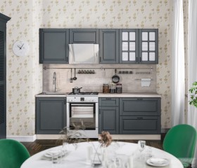 Кухня Регина 24 2,4 м (Серый матовый/Белый) в Юрге - yurga.katalogmebeli.com | фото