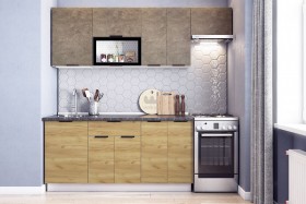 Кухонный гарнитур Стоун 2.2 (белый/камень темно-серый/акация светлая) в Юрге - yurga.katalogmebeli.com | фото 1