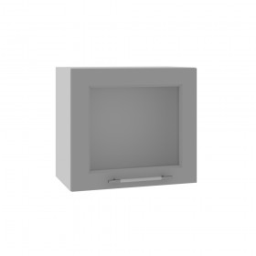 Квадро ВПГС 500 шкаф верхний горизонтальный со стеклом высокий (Железо/корпус Серый) в Юрге - yurga.katalogmebeli.com | фото