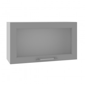 Квадро ВПГС 800 шкаф верхний горизонтальный со стеклом высокий (Железо/корпус Серый) в Юрге - yurga.katalogmebeli.com | фото