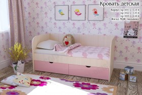 Мальвина Кровать детская 2 ящика 1.8 Розовыйй глянец в Юрге - yurga.katalogmebeli.com | фото