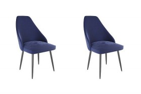 Набор стульев Милан 2 шт (синий велюр/черный) в Юрге - yurga.katalogmebeli.com | фото