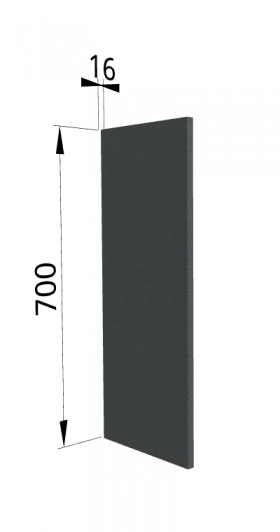 Панель торцевая П Квадро (для шкафа верхнего) Железо в Юрге - yurga.katalogmebeli.com | фото