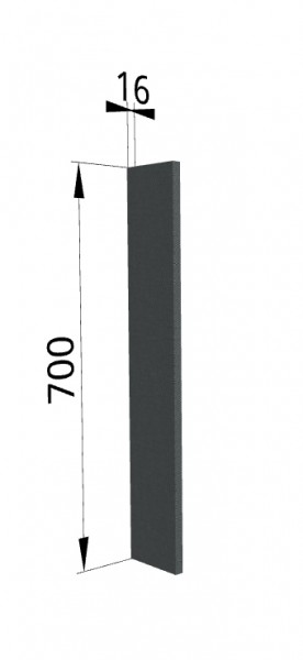 Панель торцевая ПТ 400 Квадро (для шкафа торцевого верхнего) Железо в Юрге - yurga.katalogmebeli.com | фото