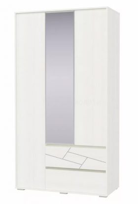 Шкаф 3-х дверный с ящиками Аделина 1200 Рамух белый в Юрге - yurga.katalogmebeli.com | фото