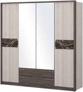 Шкаф четырехстворчатый с зеркалом Шк69.1 Николь в Юрге - yurga.katalogmebeli.com | фото