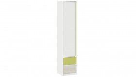 Шкаф для белья комбинированный «Сканди» Дуб Гарден/Белый/Зеленый в Юрге - yurga.katalogmebeli.com | фото
