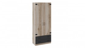 Шкаф для одежды комбинированный «Окланд» (Фон Черный/Дуб Делано) в Юрге - yurga.katalogmebeli.com | фото
