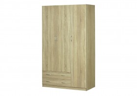 Шкаф для платья и белья 3-х дверный без зеркала Дуб Сонома в Юрге - yurga.katalogmebeli.com | фото