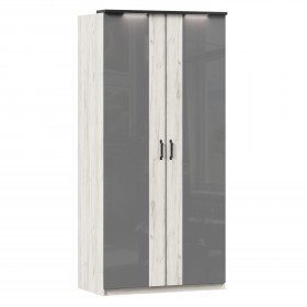 Техно ЛД 678.130.000.007 Шкаф 2-хстворчатый с комбинированными дверями (Дуб Крафт белый/Серый шифер) в Юрге - yurga.katalogmebeli.com | фото